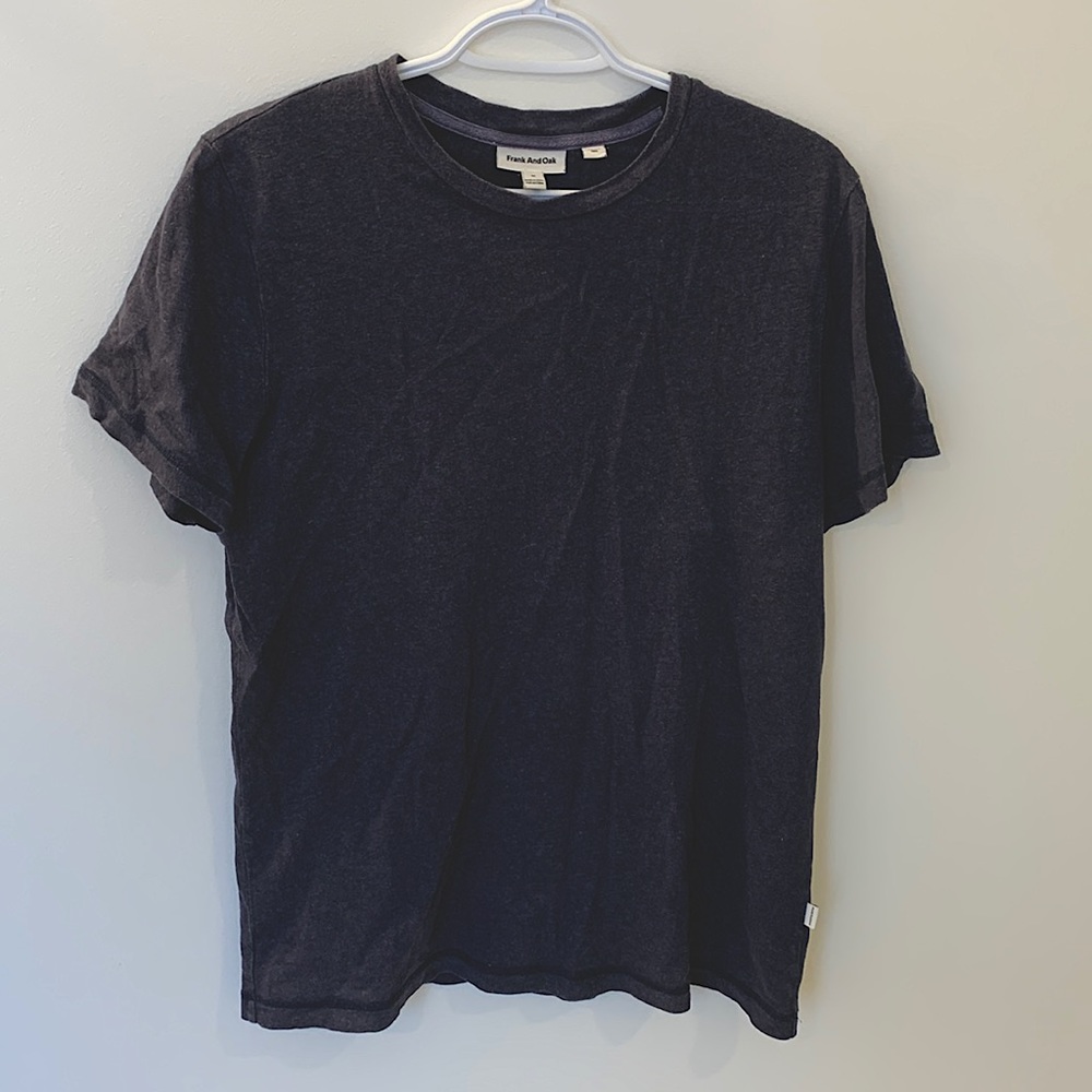 Frank and Oak, blue hemp blend t-shirt, size medium